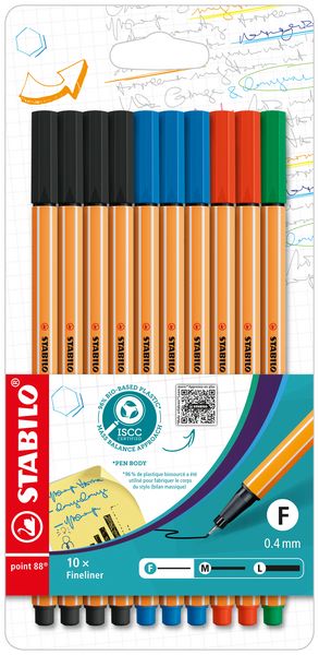 Stabilo - Fineliner -Point 88 - 10er-Etui - Office