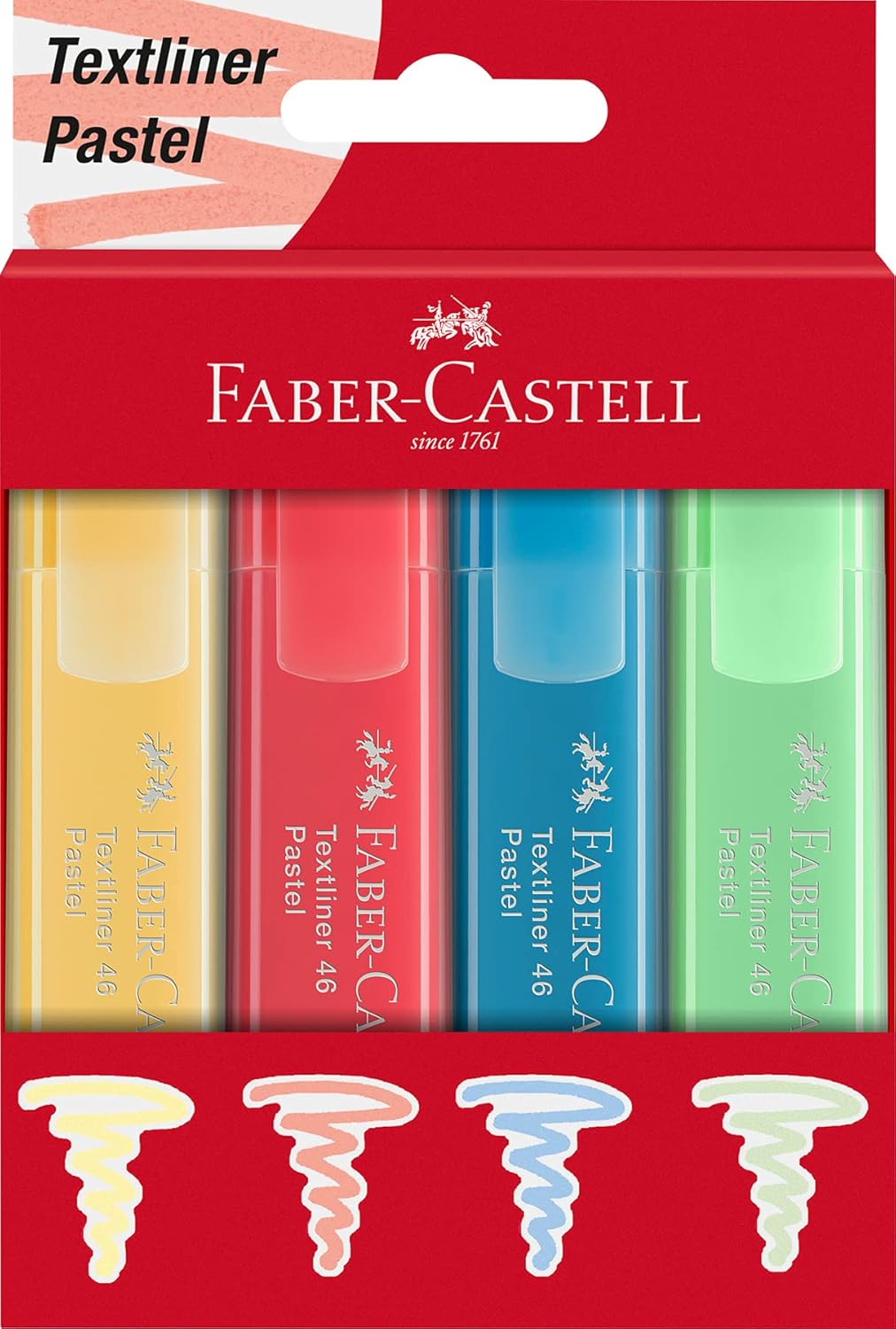 Faber-Castell - Textmarker - 4er Set - Pastell