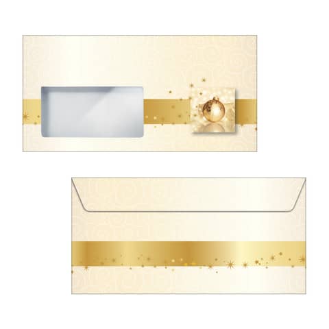 SIGEL - Weihnachts-Umschlag "Golden Times" - DIN lang (110x220 mm), 50 Umschläge