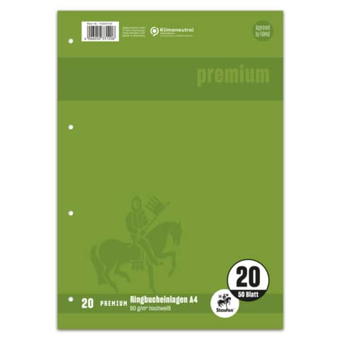 Staufen® - Ringbucheinlage PREMIUM LIN 20 - A4, 90 g/qm, 50 Blatt