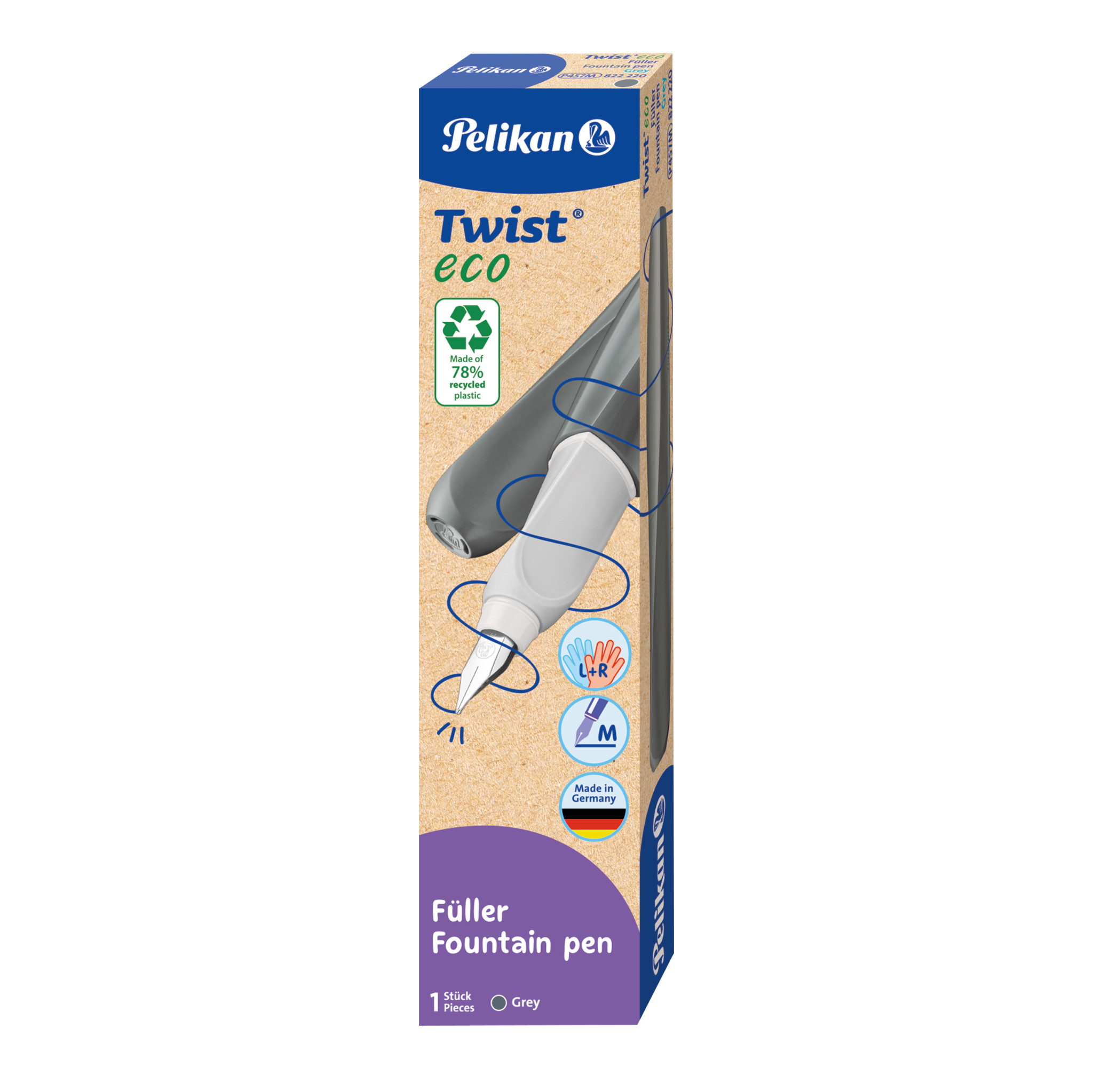 Pelikan - Füller P457 Twist eco - M-Feder inkl. Großraumpatrone