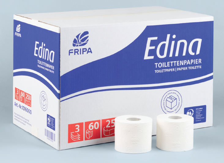 Fripa - Toilettenpapierbox Edina - Schön sanft - 3lagig, 60x250 Blatt