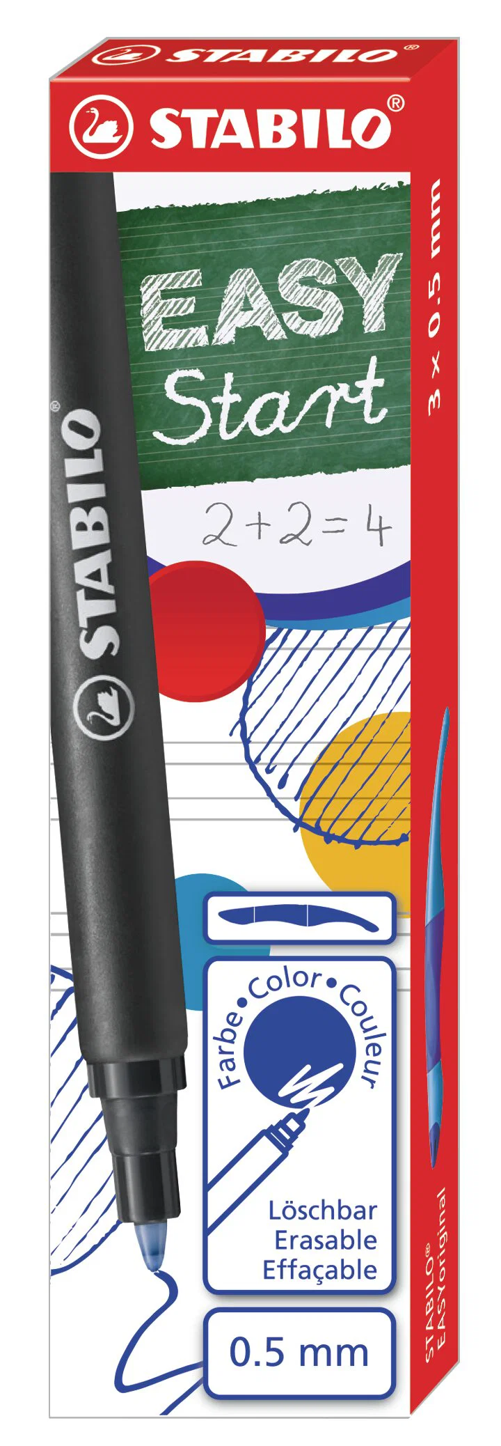Stabilo - EASYStart Rollerball Refill - Blau - M - löschbar - 3Stk.