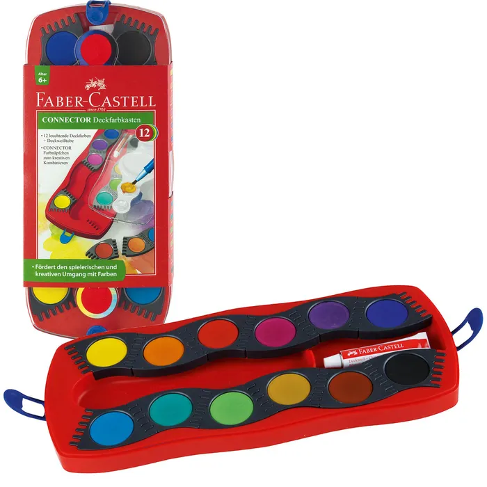 Faber-Castell - Farbkasten Connector - 12er - inkl. Deckweiß