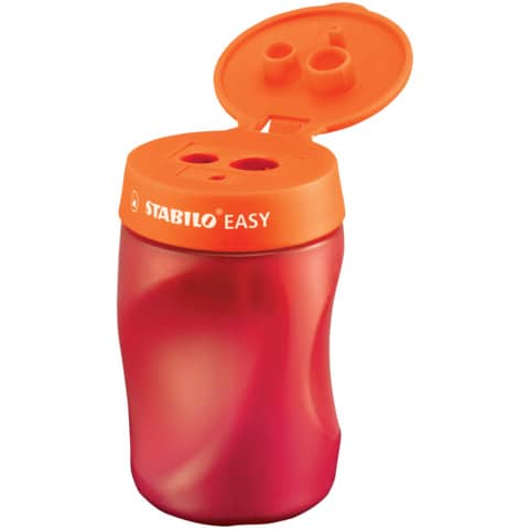 STABILO® - Ergonomischer Dosen-Spitzer für Rechtshänder - EASYsharpener - 3 in 1 - orange