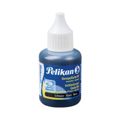 Pelikan® - Stempelfarbe Sorte 84 - 30 ml, schwarz, Kunststoff-Behälter mit Spritzdüse