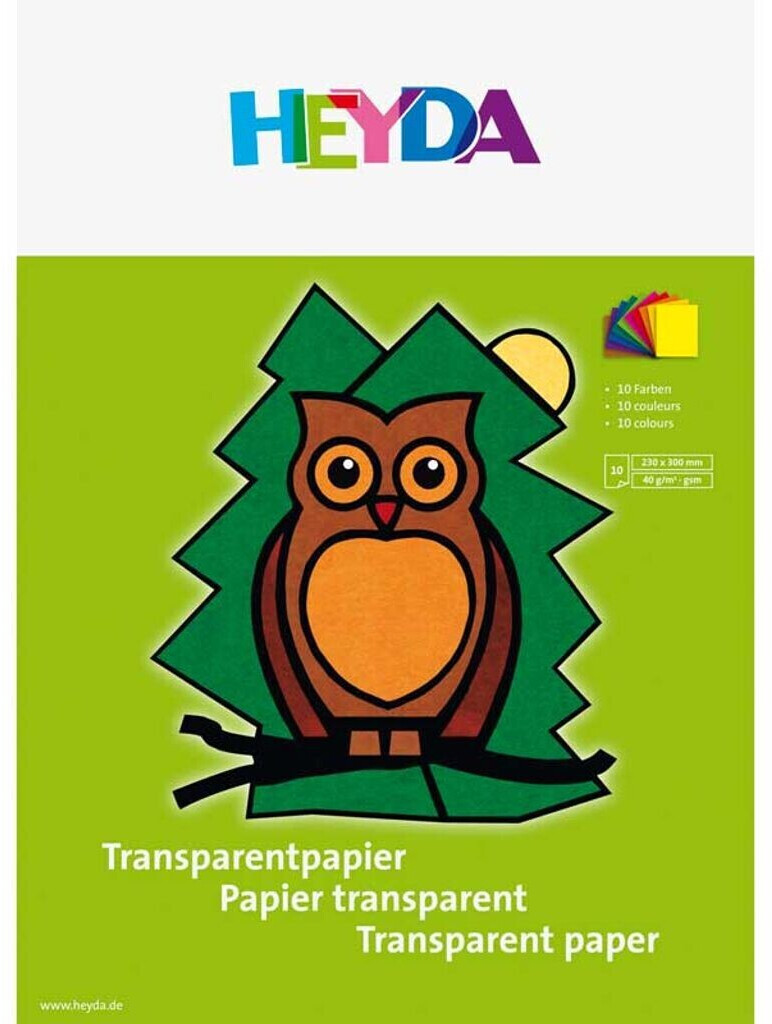 Heyda - Transparentpapier - Bunt - 10 Farben