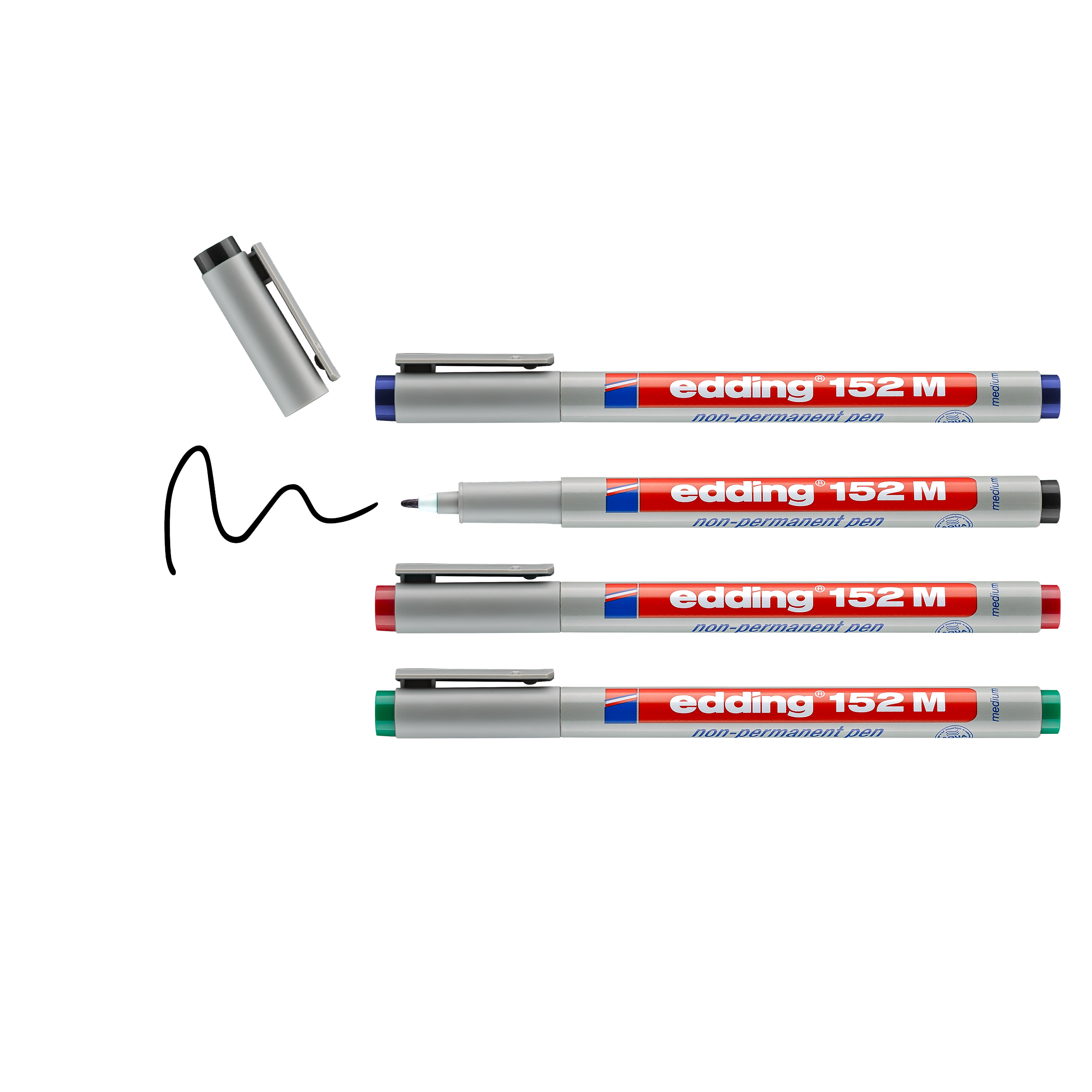 edding - Nicht-permanenter Folienschreiber 152 M - 4er Set