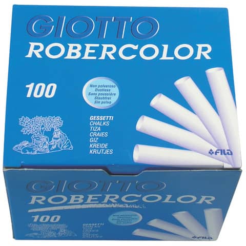 ROBERCOLOR - Tafelkreide Robercolor - rund, weiß, Länge 80 mm, 100 Stück