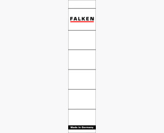 Falken - Ordner-Rückenschild, 36x190mm für 5 cm breite Ordner selbstklebend - Weiß - 10er Pack