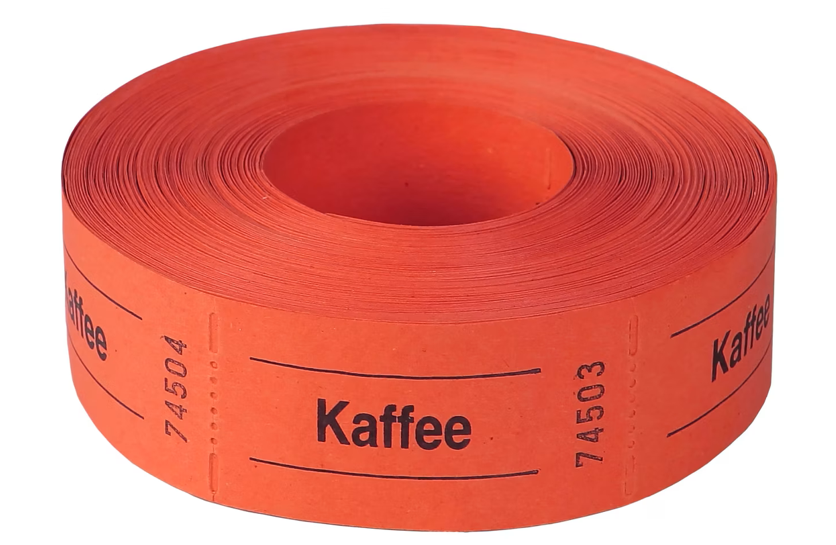 Rollengutschein - Kaffee - Rot