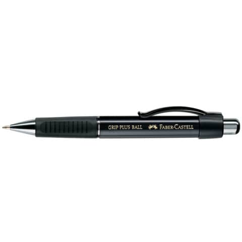 Faber-Castell - Kugelschreiber GRIP PLUS BALL - 0,5 mm, metallic-schwarz