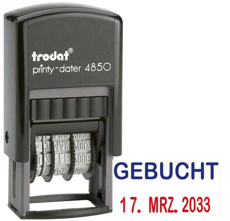 Trodat - Datumstempel Printy 4850 - "Gebucht"