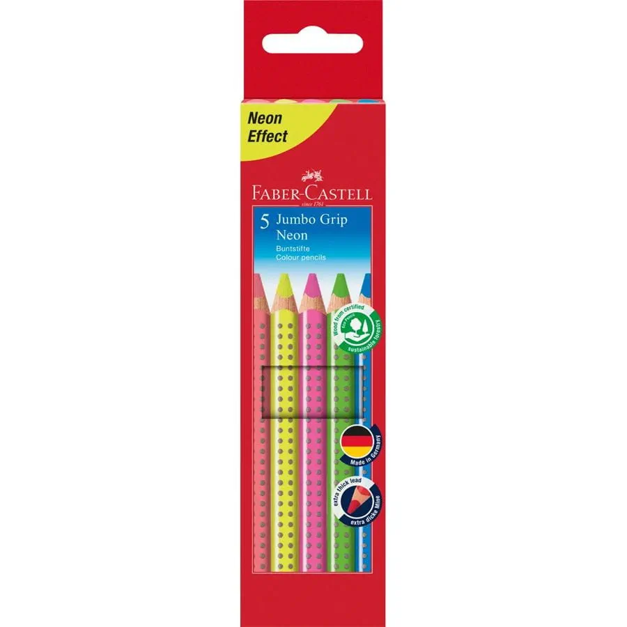 Faber-Castell - Farbstifte Jumbo-Grip NEON Pg/5St.