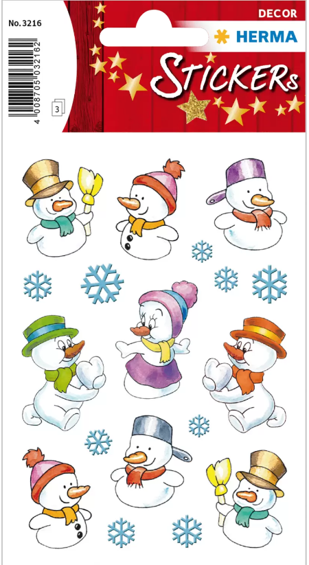 Herma - Schmucketiketten Schneemänner - Weihnachten