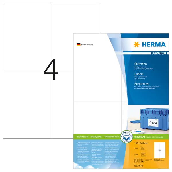 Herma - Kopieretiketten - 105x148mm - 400 Etiketten 
