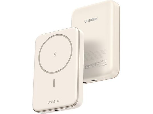 UGREEN - Magnetic Wireless Powerbank - USB-C Kabel - Beige - 10.000mAh
