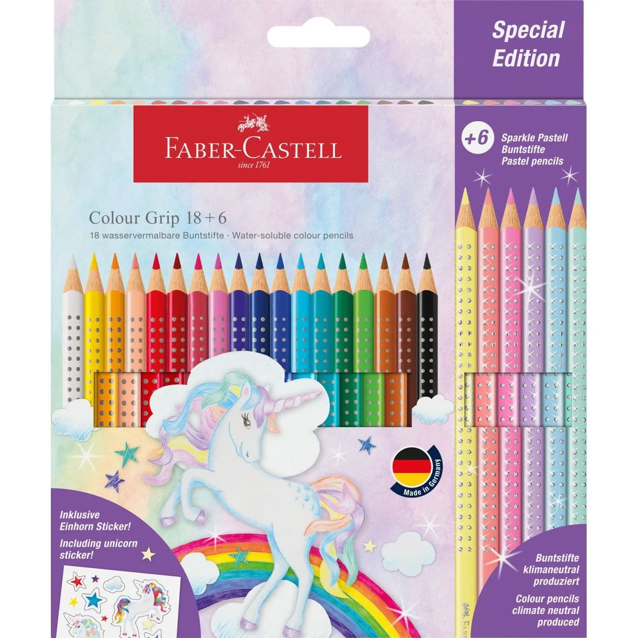 Faber-Castell - Buntstifte Colour Grip - Einhorn - 24er Etui