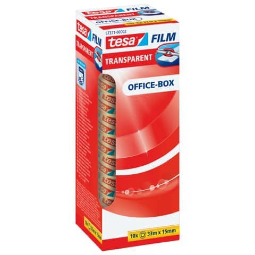 tesa® - Klebefilm Office Box - transparent, 15 mm x 33 m, 10 Rollen 