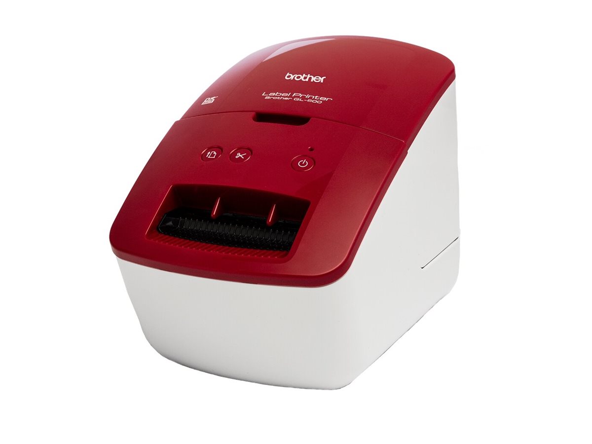 Brother - Etikettendrucker - Kompakter Labelprinter - QL600R - Rot, Weiß