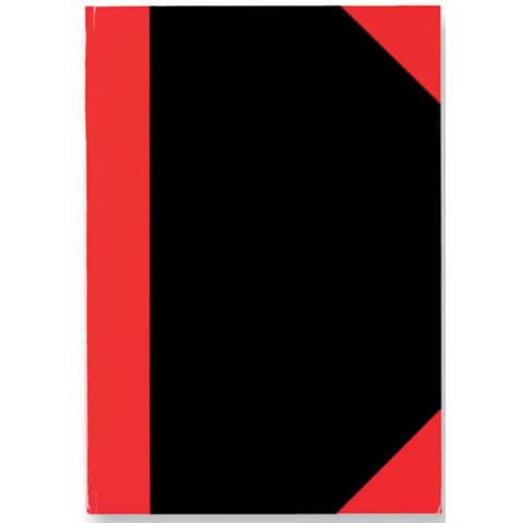 STYLEX - Kladde - A5, kariert, Hardcover, schwarz/rot, 96 Blatt