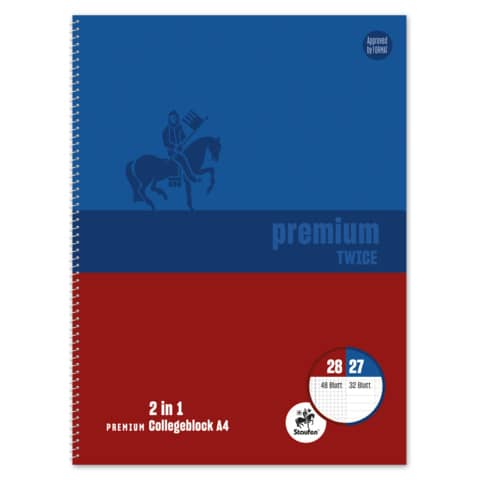 Staufen® - Collegeblock Premium LIN 27 + 28 - A4, 80 Blatt, Twice