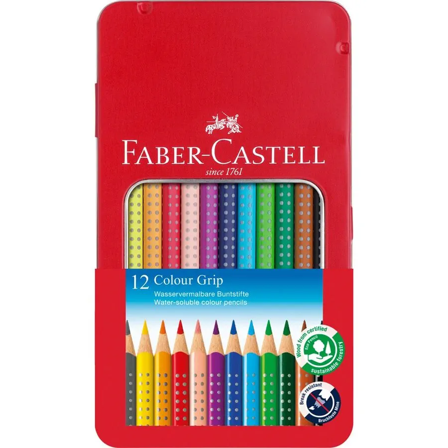 Faber-Castell - Colour Grip Buntstift - 12er Metalletui