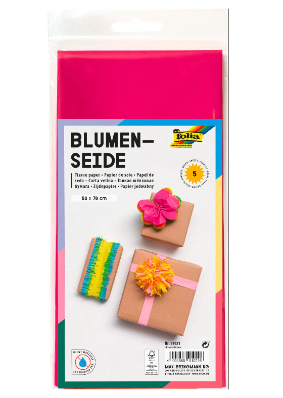 folia - Blumenseide  - 50 x 70 - 5 pro Pack. 