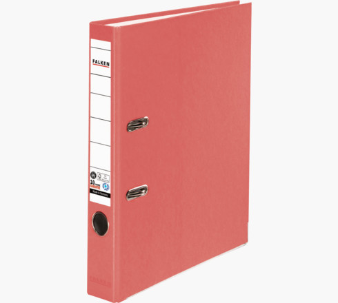 Falken - Recycolor-Farb-Ordner A4, Rücken 50mm, mit geklebtem Rückenschild - Rot