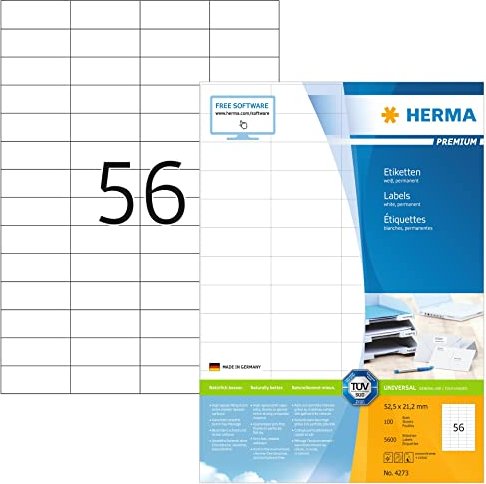 Herma - Kopieretiketten - 52,5x21,2mm - 5.600 Etiketten 