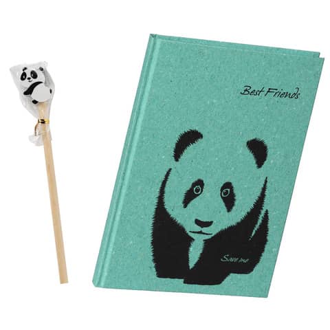 Pagna® - Freundebuch Save me - Panda mit Bleistift und Motivradierer, 60 Seiten
