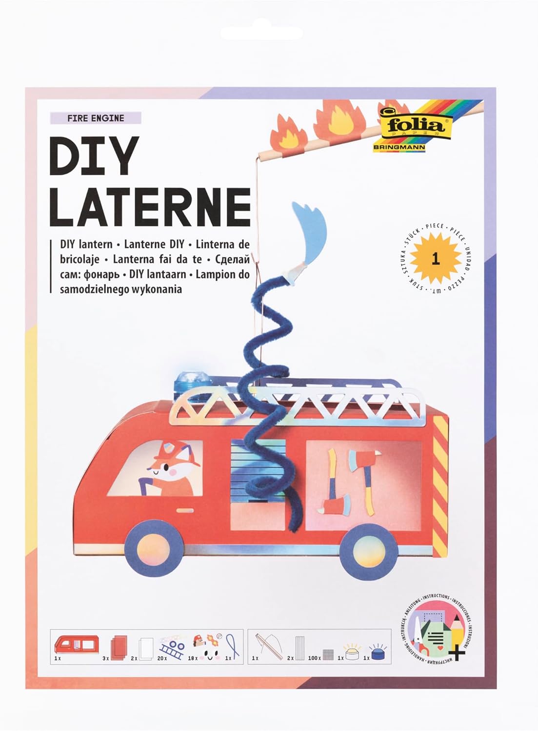 Folia - Laternen-Bastelset - Feuerwehr