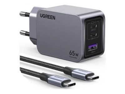 UGREEN - Fast Charger Set - 65W - 2x USB-C 1x USB-A inkl. USB-C Kabel - Noxode Pro X755