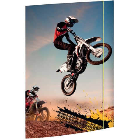 RNK Verlag - Zeichenmappe Motocross Racer - A3, 3 Klappen mit Gummizug, Karton