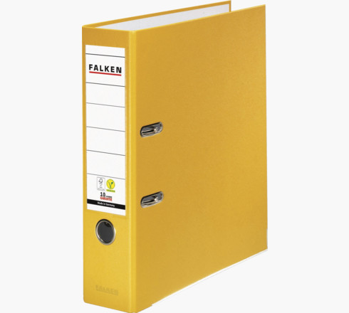 Falken - PP-Color-Ordner A4, Rücken 80mm, mit Einsteckschild - Gelb
