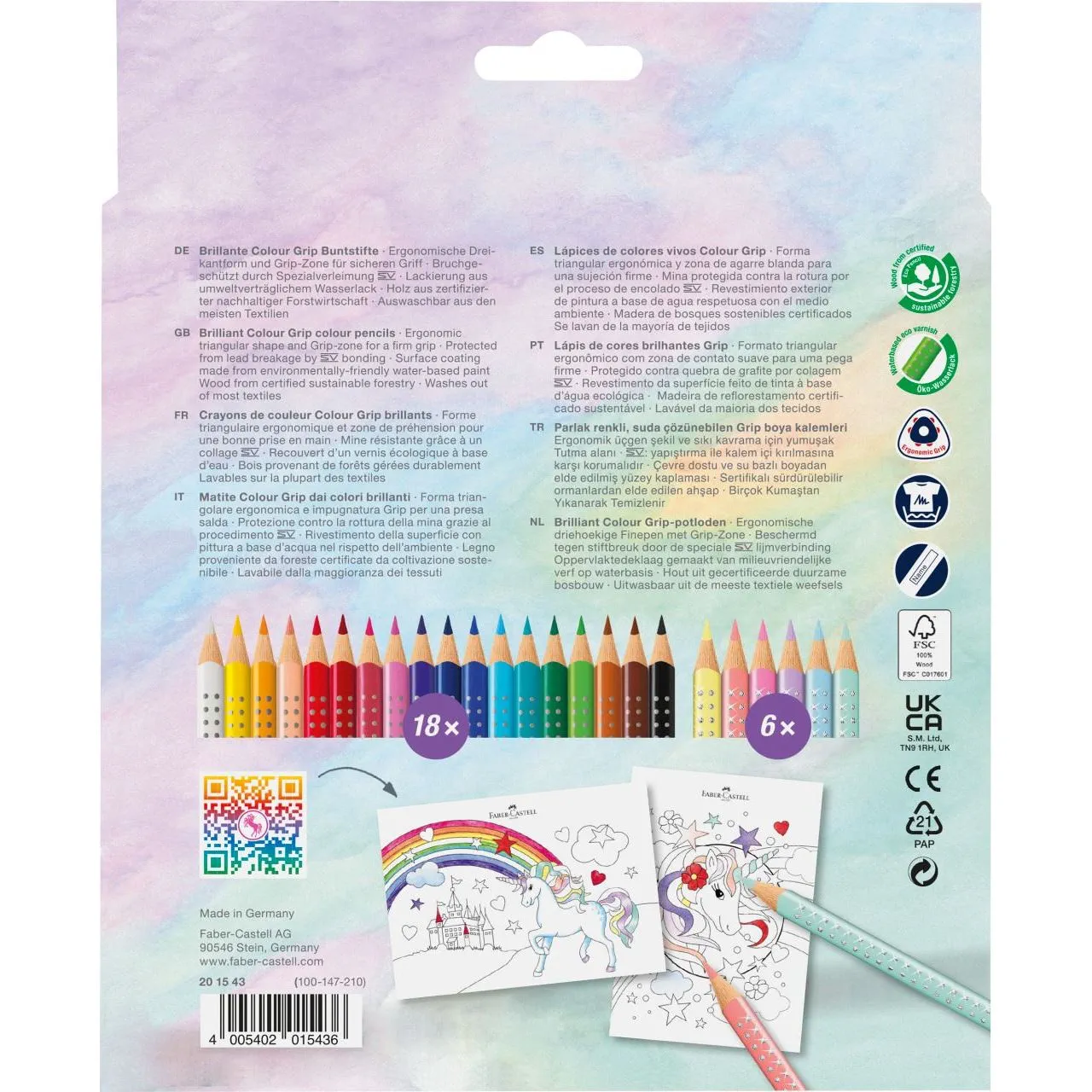 Faber-Castell - Buntstifte Colour Grip - Einhorn - 24er Etui