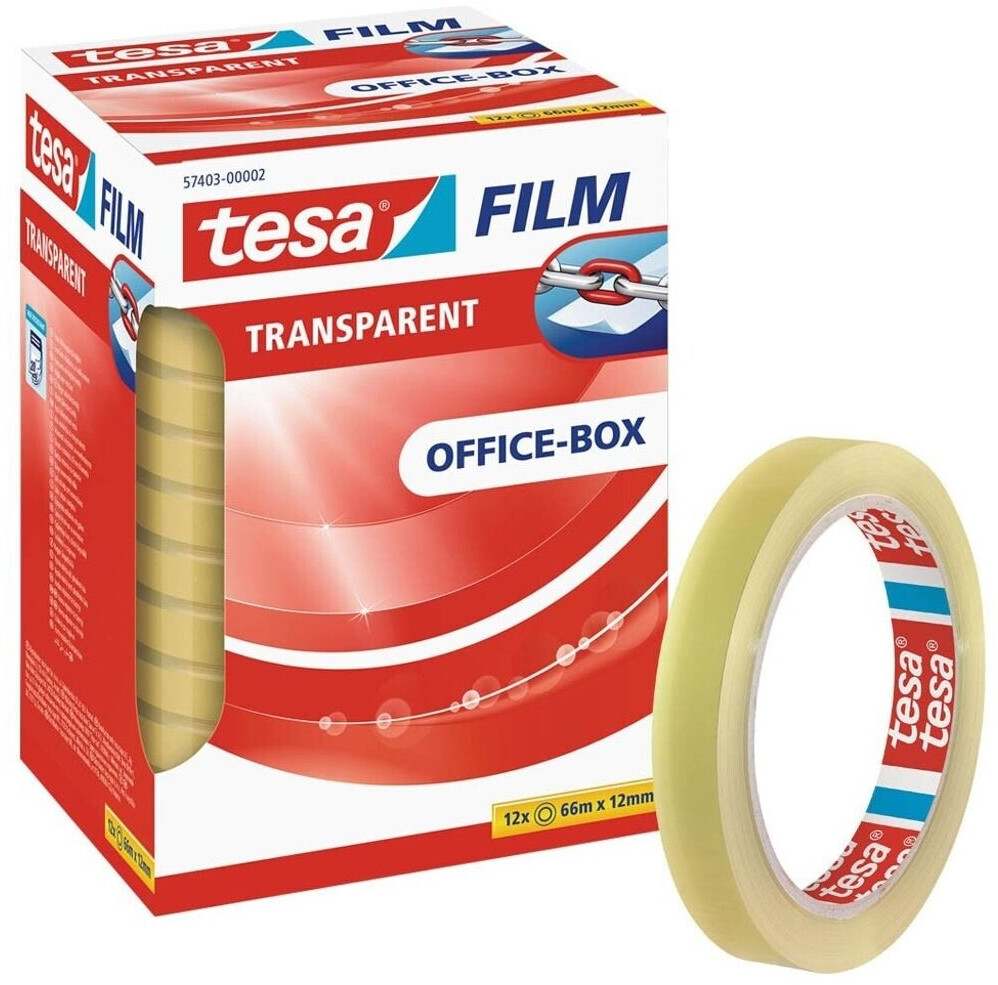 Tesa - office Box - schmales Klebeband - 66m x 12mm - 12 Rollen 