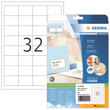 Herma - Kopieretiketten - 48,3x33,8mm - 800 Etiketten 