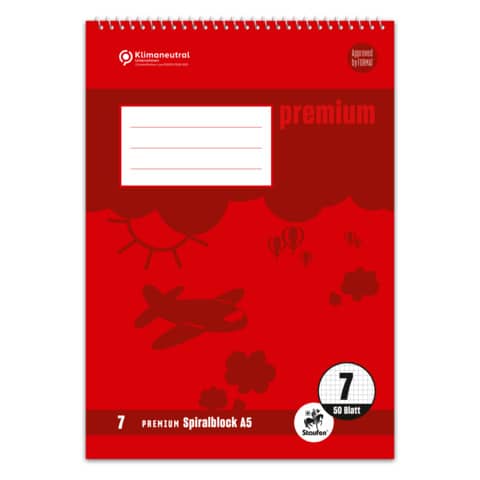 Staufen® - Spiralblock PREMIUM LIN 7 - A5, 40 Blatt, 7 mm kariert